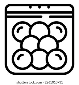 Paintball Bälle Pack Symbol Umrissvektor. Kugelfarbe. Maskenspiel