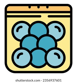Paintball balls pack icon outline vector. Ball paint. Mask game color flat