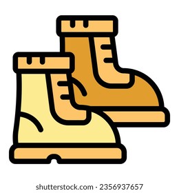 Paintball boots icon outline vector. Ball gun. Game splash color flat