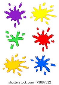 Paintball color splash set. Vector illustration.