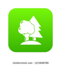 Paintball field icon green vector isolated on white background