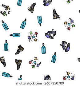paintball game player team vector seamless pattern thin line illustration