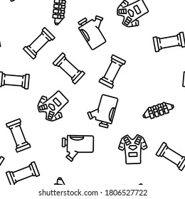 Paintball Game Tool Vektorgrafik Nahtloses Muster Illustration der dünnen Linie