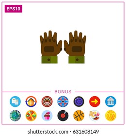 Paintball gloves vector icon
