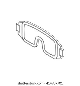 Paintball goggles icon, isometric 3d style