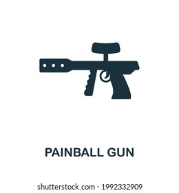 Paintball Gun flat icon. Colored filled simple Paintball Gun icon for templates, web design and infographics
