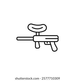 Paintball gun icon Flat simple outline
