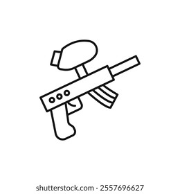 Paintball gun icon Isolated flat vector in outline