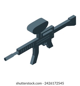 Paintball gun icon isometric vector. Paint ball. Game mask