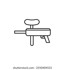 Paintball gun icon linear logo isolated