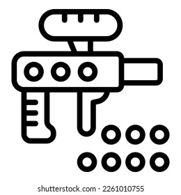 Paintball gun icon outline vector. Ball mask. Target sport