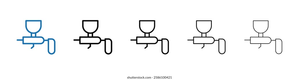Paintball gun icon Outline vector logo for web ui