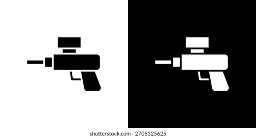 Icono de pistola de paintball, estilo plano simple. para diseños ui o ux