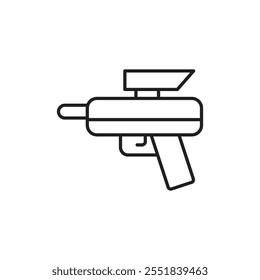 Paintball gun icon Simple thin outline