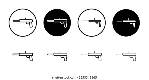 Ícone de arma Paintball Conjunto de ilustrações de vetor de linha fina