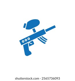 Paintball gun icon Thin line illustration set