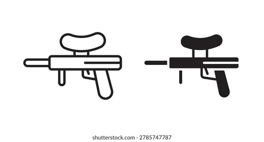 Paintball gun icon, thin line symbol, editable stroke eps 10