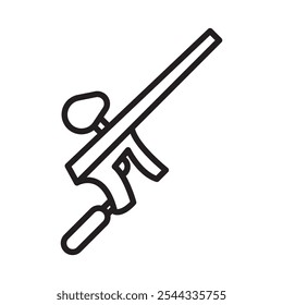Ilustración de línea delgada plana de Vector de icono de pistola de pintura