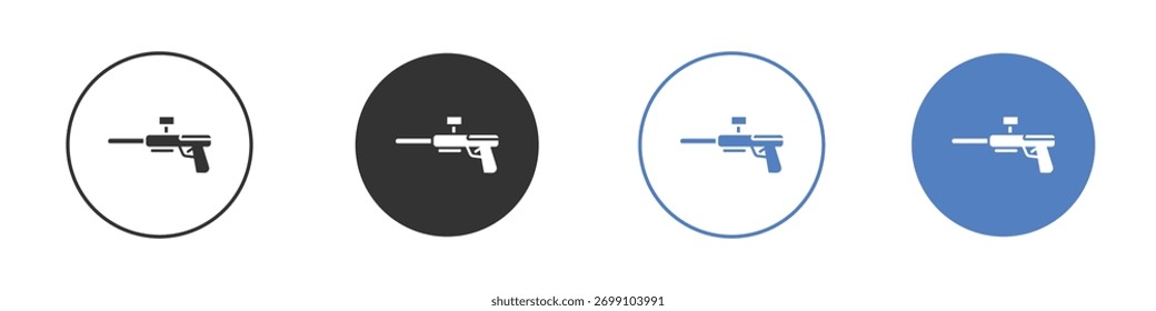 Vector de icono de pistola de Paintball. Diseño de ilustración de Plantilla de logotipo