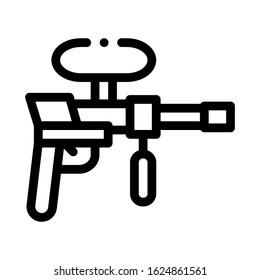 Paintball Gun Icon Vector. Outline Paintball Gun Sign. Isolated Contour Symbol Illustration