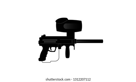 Paintball gun isolated vector illustration