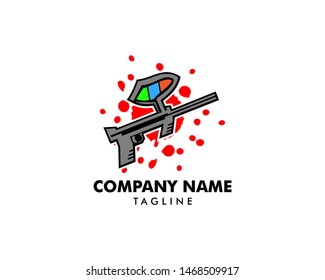 Paintball Gun Logo Template Design