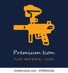 Paintball Gun premium material ui ux isolated vector icon in navy blue and orange colors