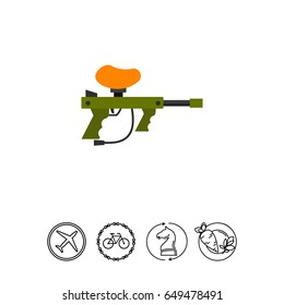 Paintball gun vector icon