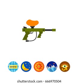 Paintball gun vector icon