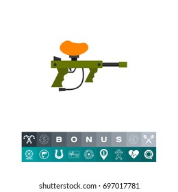 Paintball gun vector icon