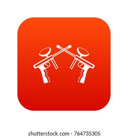 Paintball guns icon digital red for any design isolated on white vector illustration