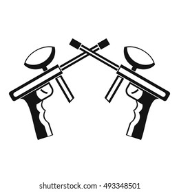 Paintball guns icon in simple style on a white background vector illustration