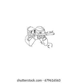 paintball, hand drawn vector illustration