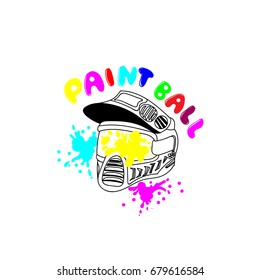 paintball, hand drawn vector illustration