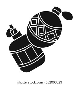 Paintball hand grenade icon in black style isolated on white background. Paintball symbol stock vector illustration.