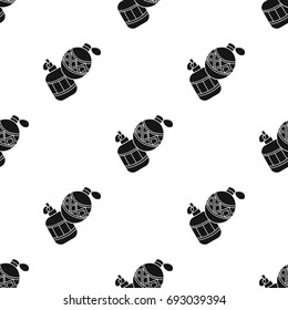 Paintball hand grenade icon in black style isolated on white background. Paintball symbol stock vector illustration.