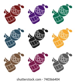 Paintball hand grenade icon in black style isolated on white background. Paintball symbol stock vector illustration.