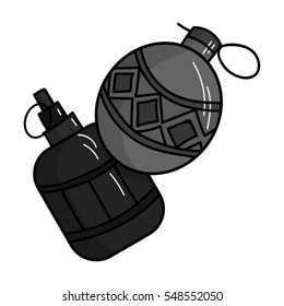 Paintball hand grenade icon in outline style isolated on white background. Paintball symbol stock vector illustration.