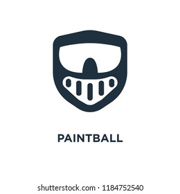 Paintball icon. Black filled vector illustration. Paintball symbol on white background. Can be used in web and mobile.