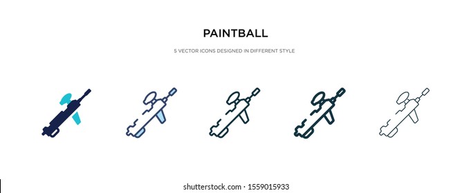 paintball icon in different style vector illustration. two colored and black paintball vector icons designed in filled, outline, line and stroke style can be used for web, mobile, ui