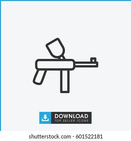 paintball icon. simple outline paintball vector icon. on white background.