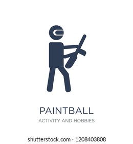 Paintball icon. Trendy flat vector Paintball icon on white background from Activity and Hobbies collection, vector illustration can be use for web and mobile, eps10