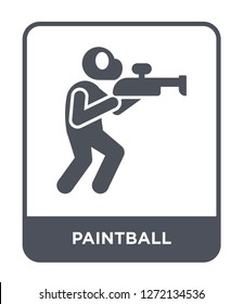 paintball icon vector on white background, paintball trendy filled icons from Free time collection, paintball simple element illustration