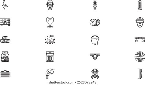 Paintball icons High-Quality Vector Icons Collection with Editable Stroke. Ideal for Professional and Creative Projects.