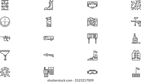 Paintball icons High-Quality Vector Icons Collection with Editable Stroke. Ideal for Professional and Creative Projects.