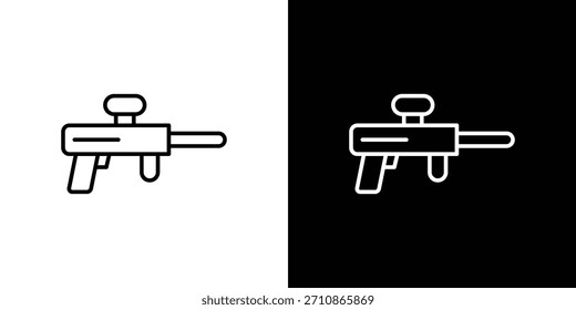 Iconos de Paintball. iconos de vector de dibujo de línea