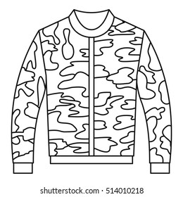 Paintball jacket icon in outline style on a white background vector illustration