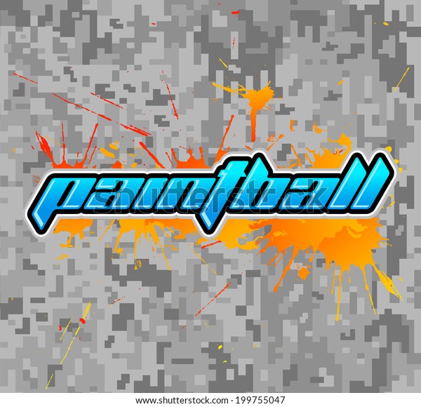 Paintball Lettering Icon Camouflage Background Stock Vector (Royalty ...