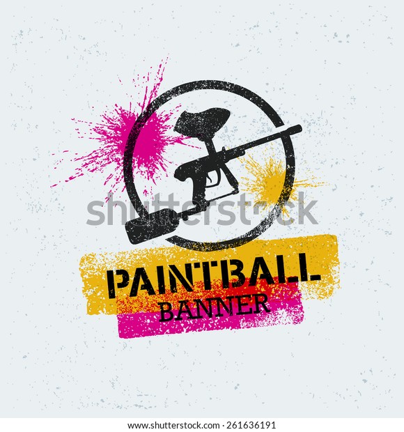 Paintball Marker Gun Vector Splat Banner Stock Vector (Royalty Free