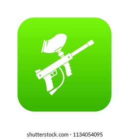 Paintball marker icon digital green for any design isolated on white vector illustration
